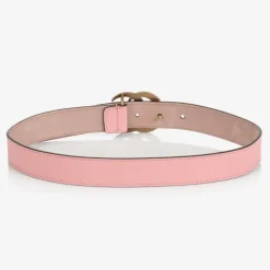 Gucci Girls Pink Leather GG Belt Discount