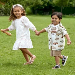 Manuela de Juan Girls Pink Leather Sandals New