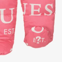 Guess Girls Pink Logo Print Snowsuit Clearance