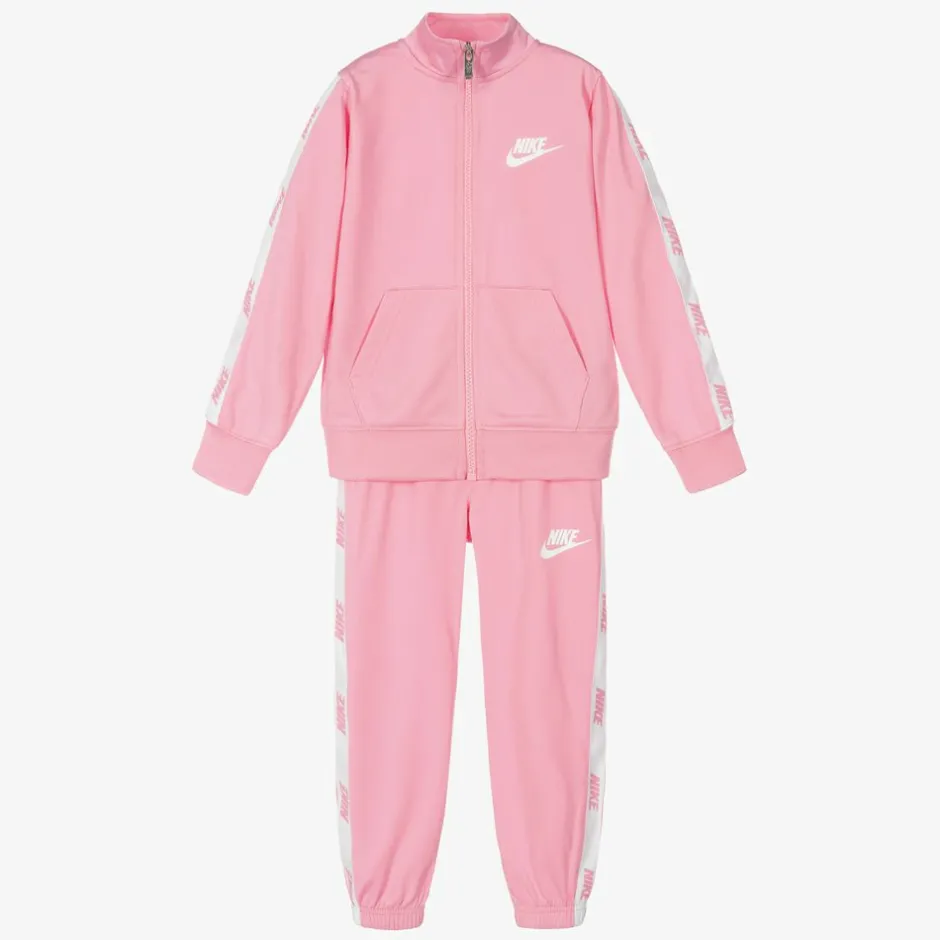 Nike Girls Pink Logo Tracksuit Outlet