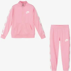 Nike Girls Pink Logo Tracksuit Outlet