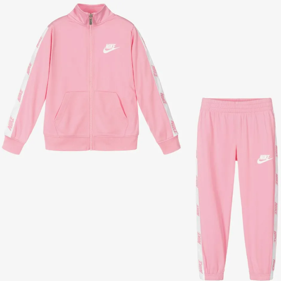Nike Girls Pink Logo Tracksuit Outlet