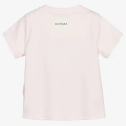 Moncler Enfant Girls Pink Logo T-Shirt Clearance