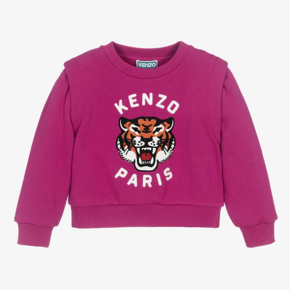 KENZO KIDS Girls Pink Lucky Tiger Sweatshirt Online