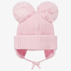 Sätila of Sweden Girls Pink Minnie Double Pom-Pom Hat New