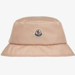 Moncler Enfant Girls Pink Nylon Logo Hat Best