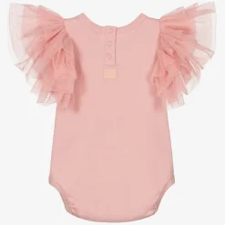 The Tiny Universe Girls Pink Organic Cotton Bodysuit Online