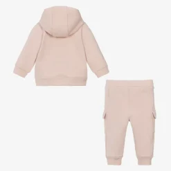 Chloé Girls Pink Organic Cotton Tracksuit Clearance