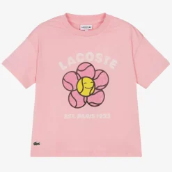 Lacoste Girls Pink Organic Cotton T-Shirt Best