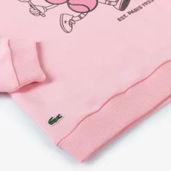 Lacoste Girls Pink Organic Cotton Sweatshirt Hot