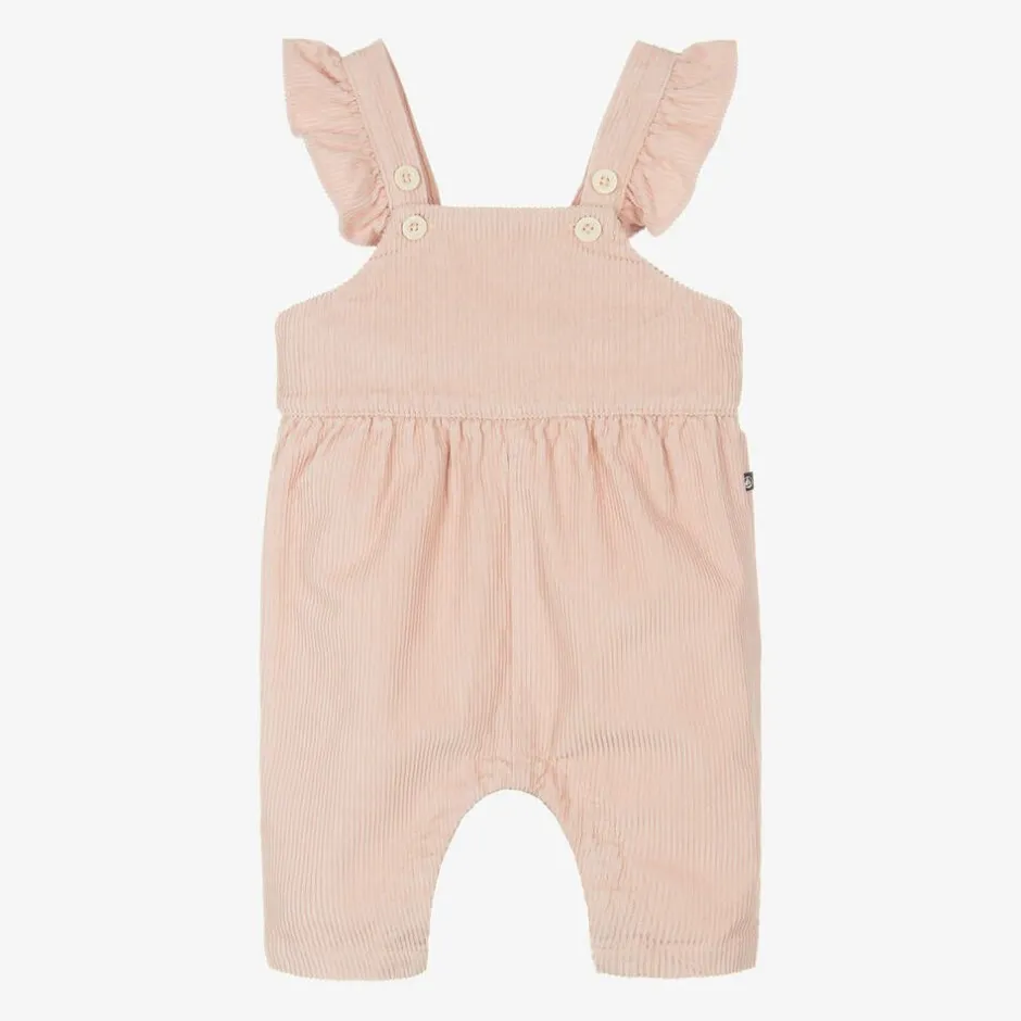 Petit Bateau Girls Pink Organic Cotton Dungarees Best