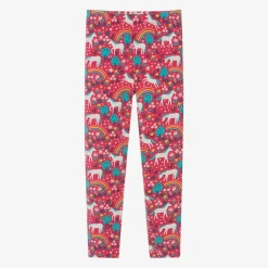 Frugi Girls Pink Organic Cotton Horse Leggings Clearance