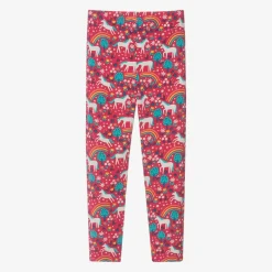 Frugi Girls Pink Organic Cotton Horse Leggings Clearance