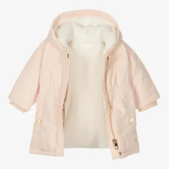 Chloé Girls Pink Padded Embroidered Coat Outlet