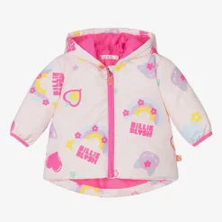Billieblush Girls Pink Padded Rainbow Cat Jacket Hot