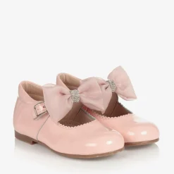 Childrens Classics Girls Pink Patent Bow Shoes Hot