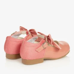 Sevva Girls Pink Patent Faux Leather Bow Shoes Discount