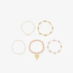 Angels Face Girls Pink Pearl Bracelets (5 Pack) TeaRose Clearance