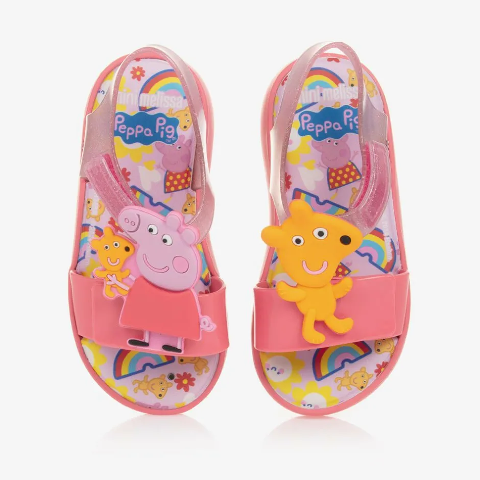 Mini Melissa Girls Pink Peppa Pig Jelly Sandals Discount