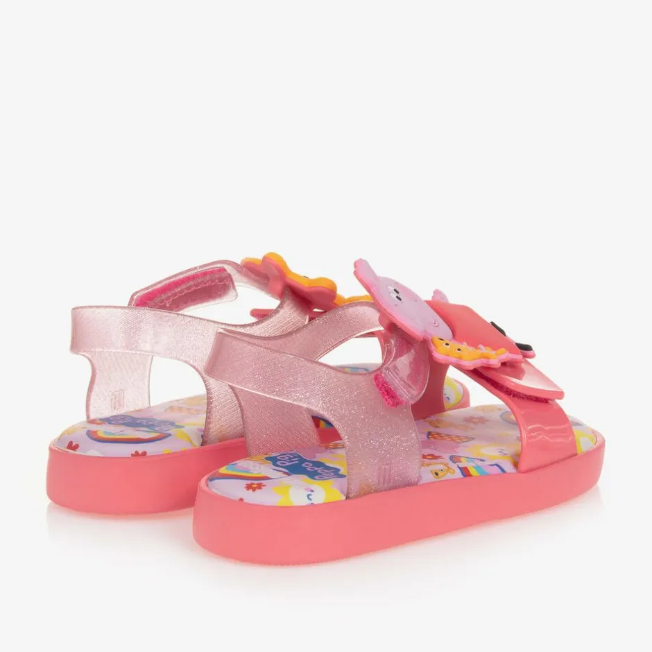 Mini Melissa Girls Pink Peppa Pig Jelly Sandals Discount