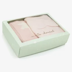 Marie-Chantal Girls Pink Pima Cotton Babysuit Set Outlet