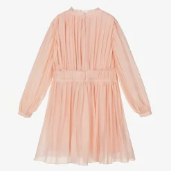 Chloé Girls Pink Pleated Wool Dress Discount