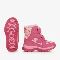 Agatha Ruiz de la Prada Girls Pink Polka Dot Print Snow Boots Discount