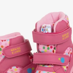 Agatha Ruiz de la Prada Girls Pink Polka Dot Print Snow Boots Discount