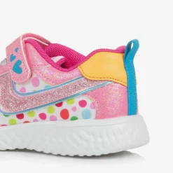 Agatha Ruiz de la Prada Girls Pink Polka Dot Velcro Trainers Clearance