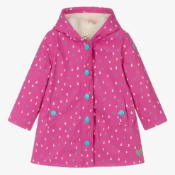Hatley Girls Pink Raindrop Raincoat Hot