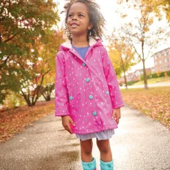 Hatley Girls Pink Raindrop Raincoat Hot