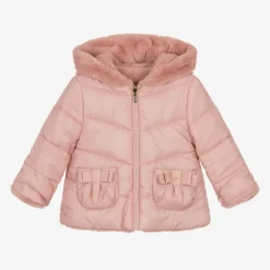 Mayoral Girls Pink Reversible Coat