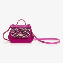 Dolce amp; Gabbana Girls Pink Rhinestones Sicily Bag (14cm) Sale