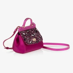 Dolce amp; Gabbana Girls Pink Rhinestones Sicily Bag (14cm) Sale