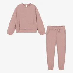 Mayoral Girls Pink Ribbed Flower Tracksuit Sale