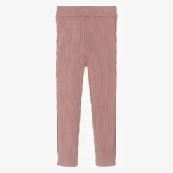 Mayoral Girls Pink Ribbed Viscose Leggings