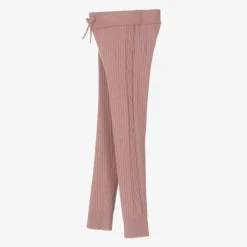 Mayoral Girls Pink Ribbed Viscose Leggings