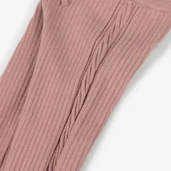 Mayoral Girls Pink Ribbed Viscose Leggings