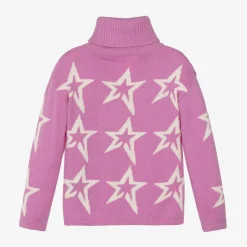 Perfect Moment Girls Pink Roll Neck Star Sweater Hot