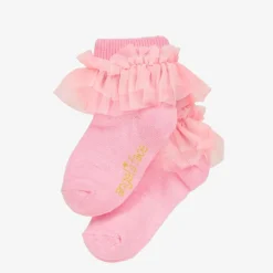 Angels Face Girls Ruffle Ankle Socks Pink Sale