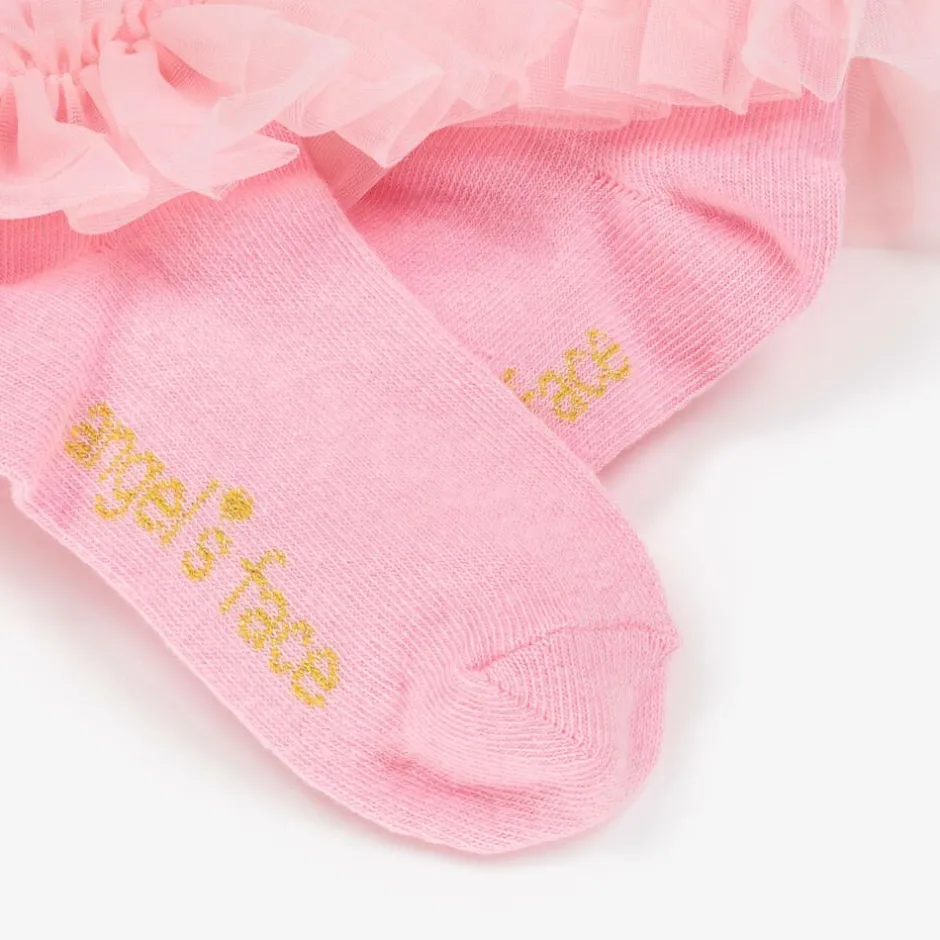 Angels Face Girls Ruffle Ankle Socks Pink Sale