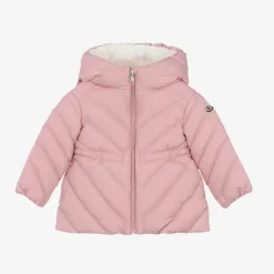 Moncler Enfant Girls Pink Sanaa Hooded Down Coat Outlet