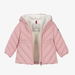 Moncler Enfant Girls Pink Sanaa Hooded Down Coat Outlet