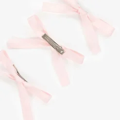 Junona Girls Pink Satin Bow Hair Clips (3 Pack) Discount