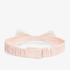 Tutu du Monde Girls Pink Satin Sequin Bow Belt
