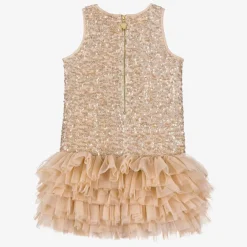 Angels Face Girls Pink Sequin & Tulle Dress Caramel Clearance
