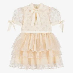 EIRENE Girls Pink Sequinned Satin & Tulle Dress Sale