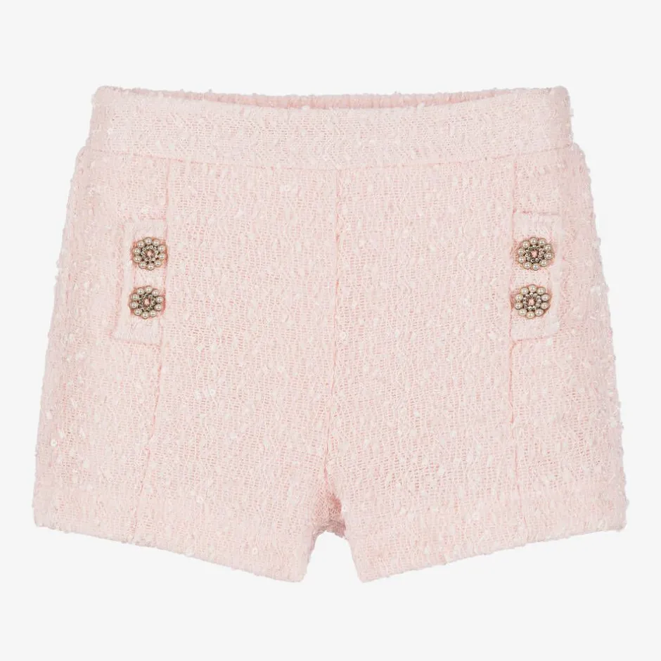 Le Chic Girls Pink Sequinned Shorts Best