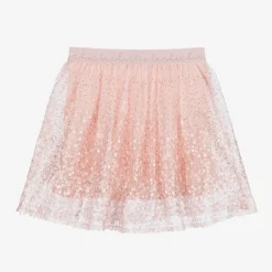 Le Chic Girls Pink Sequinned Tulle Skirt Outlet