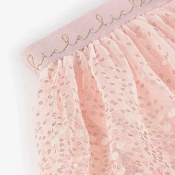 Le Chic Girls Pink Sequinned Tulle Skirt Outlet